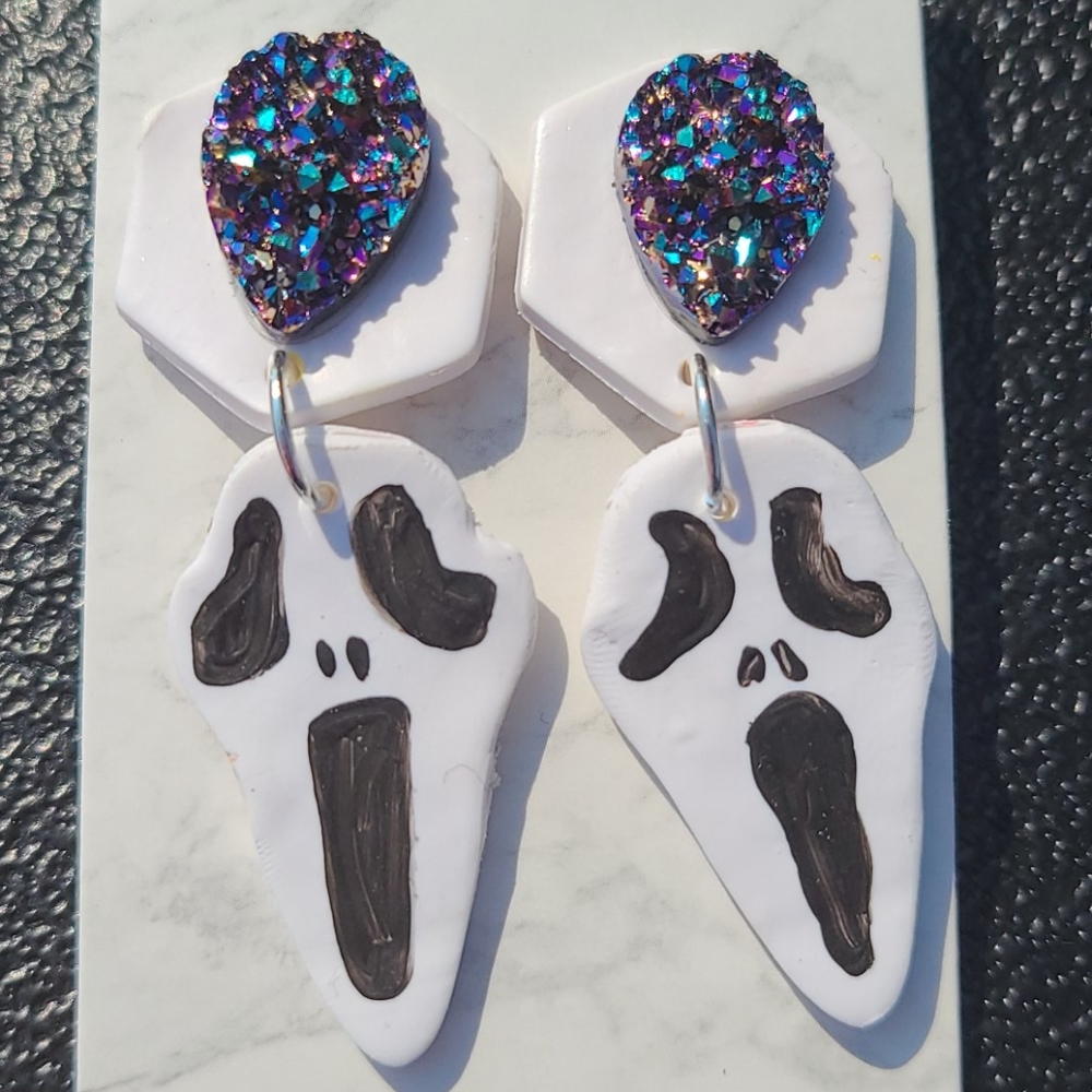 🎃Druzy SCREAM Earrings